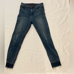 Joe’s Dark Denim Skinny Jeans.